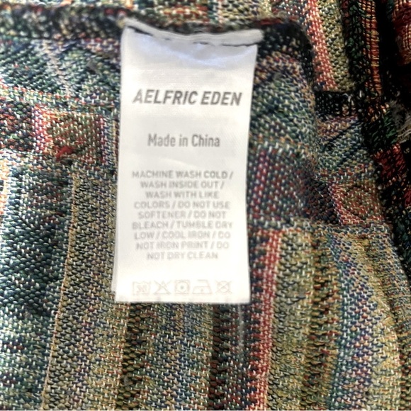 Aelfric Eden Unisex Long Sleeve Shacket Aztec Print Oversized Medium Warm EUC - Picture 6 of 6